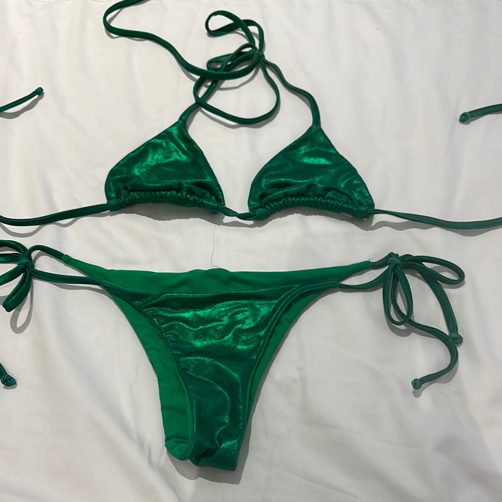 Kai Lani Metallic Green  Bikini Set